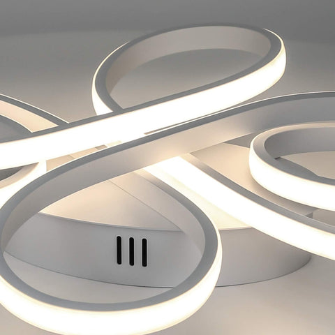 Nowoczesna ściemnialna lampa sufitowa Led kreatywny kształt kwiatu lampa sufitowa 3000K-6000K do salonu sypialnia jadalnia biuro biała