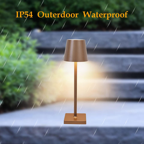Lampe à poser Portable rechargeable USB Moderne Lampe de chevet Dimmable Contr?le tactile de la luminosité Pour salle à manger Chambre à coucher Camping Balcon Extérieur Marron