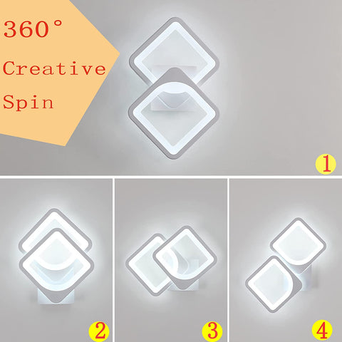 Lámpara de pared LED de 24 W, forma convertible, para escaleras interiores, sala de estar, dormitorio, luz blanca fría 6000 K