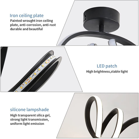Plafonnier LED Moderne Applique Murale LED Interieur 24W Plafonnier de Couloir pour Chambre, Salle à Manger, Cuisine, Couloir 3000K Lumière Blanche Chaude, Diamètre 28CM