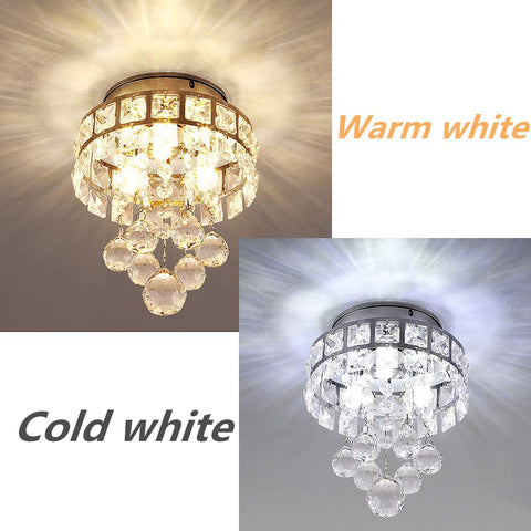 Kryształowy żyrandol, mini lampa wisząca z 3 światłami do przedpokoju, sypialni, kuchni, pokoju dziecięcego