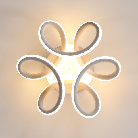 Plafonnier LED, 22W Lampe de Lustre, Design Courbé Moderne Luminaire Plafonnier pour Couloir Balcon Salon Cuisine Salle de Bain Chambre, Diamètre 26cm 3000K blanche chaude