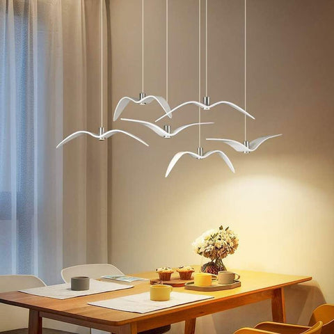 Żyrandol, lampa wisząca 3000K ciepłe światło mewa design nowoczesny prosty żyrandol dekoracyjny typ A średnica 38cm