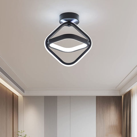Plafonnier LED 22W, luminaire plafonnier Géométrique Simple, Plafonnier en métal pour Salon, Chambre, Couloir, Lumière Blanche 6000K