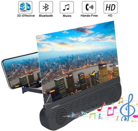 Loupe de l'écran avec haut-parleur pour smartphone,12 pouces 6D HD écran du projecteur pour films,vidéos et jeux