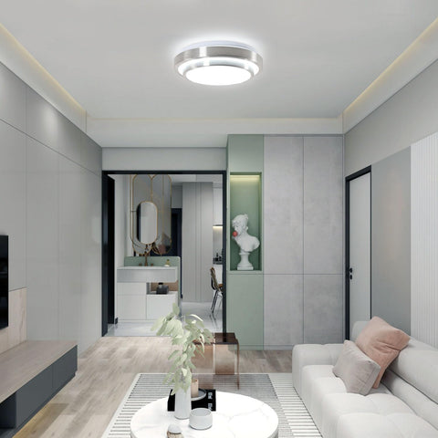 Lámpara de techo LED moderna, lámpara de techo redonda blanca fría de 6000K, 28W, para sala de estar, dormitorio, comedor, oficina