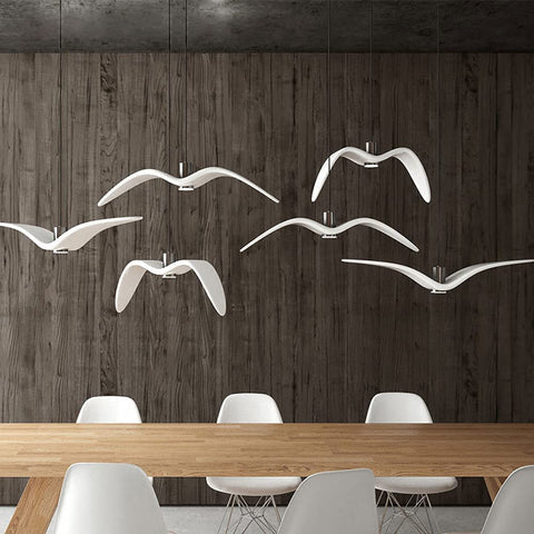 Żyrandol, lampa wisząca 3000K ciepłe światło mewa design nowoczesny prosty żyrandol dekoracyjny typ A średnica 38cm