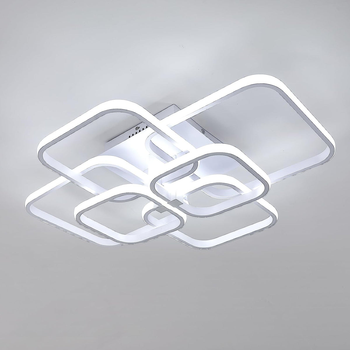 Plafonnier LED 72W Design moderne Cercle Carré Lampe de Plafond Blanc Froid 6000K Pour salon chambre à coucher salle à manger bureau Blanc