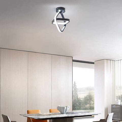 Plafonnier LED 22W, luminaire plafonnier Géométrique Simple, Plafonnier en métal pour Salon, Chambre, Couloir, Lumière Blanche 6000K