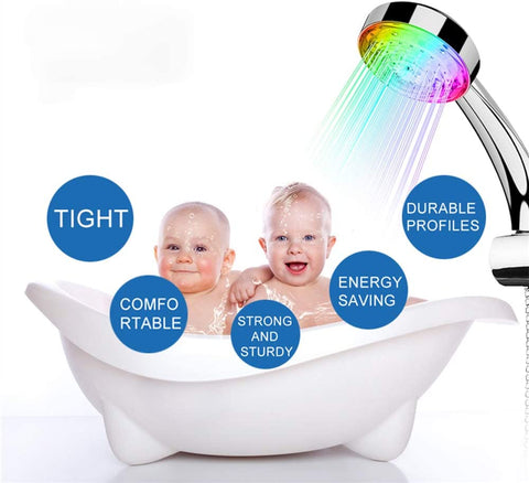 Pommeau de Douche Led, Douchette Douche Salle de Bain Universelle, 7 Couleurs Contrôle de La Température Automatique, Haute Pression Economie D'Eau Pomme de Douche, pour Maison, Hôtel, Salle de Bain