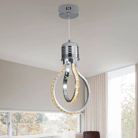 Nowoczesny żyrandol, kryształowa lampa sufitowa LED 21w 3000k, aluminiowa lampa wisząca do sypialni, kuchni, jadalni, baru, korytarza, sali wystawowej, z regulacją wysokości