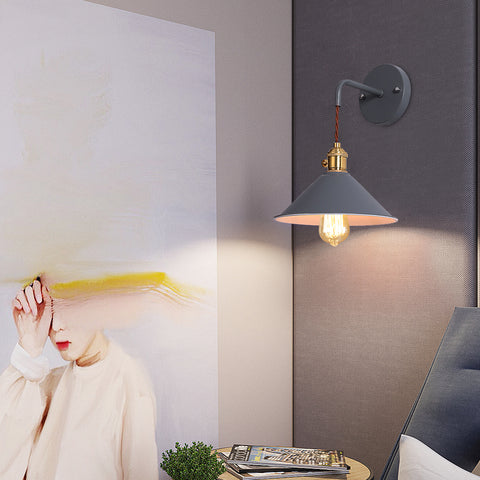 Style nordique Chambre À Coucher Plug-in Dimmable Applique Macaron Bougie Simple Européenne Creative Escalier Allée Avec Interrupteur Applique Murale  Gris (Ampoule non incluse)