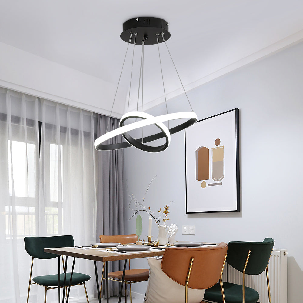 LED Lustre circulaire moderne, Lampe de Suspension réglable