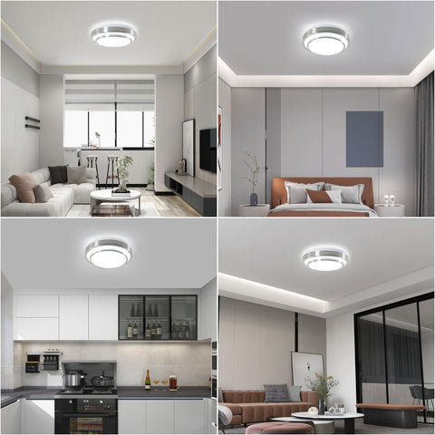 Lámpara de techo LED moderna, lámpara de techo redonda blanca fría de 6000K, 28W, para sala de estar, dormitorio, comedor, oficina