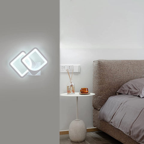Lámpara de pared LED de 24 W, forma convertible, para escaleras interiores, sala de estar, dormitorio, luz blanca fría 6000 K