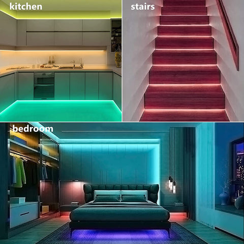 Taśma LED WiFi 10M Aplikacja do taśm LED, synchronizacja sypialni LED z muzyką, wielokolorowe światło LED z pilotem do sypialni, kuchni, telewizora, imprezy