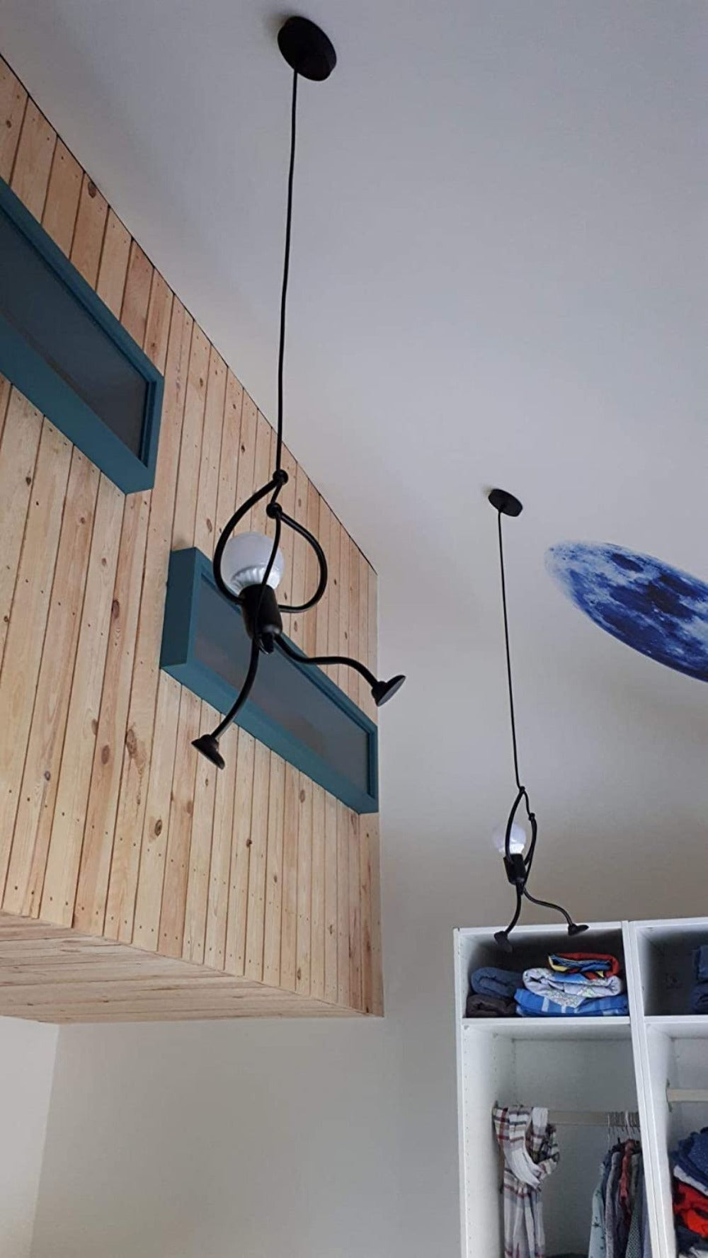 Żyrandol do salonu E27 Żyrandol do pokoju dziecięcego z żelaza, kreatywny żyrandol do salonu z kreskówek