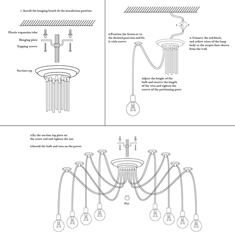 Dessin d'installation du lustre
