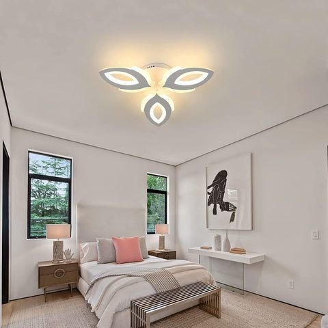 Plafonnier LED, 45W 3600LM Luminaire Plafonnier, Lampe de Plafond Moderne de Pétale LED 3 lumières pour Salon, Chambre, Restaurant, Chambre des D'enfants, Couloir