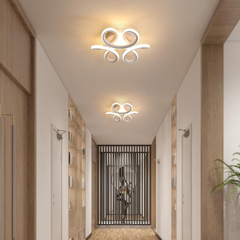 Plafonnier LED, 22W Lampe de Lustre, Design Courbé Moderne Luminaire Plafonnier pour Couloir Balcon Salon Cuisine Salle de Bain Chambre, Diamètre 26cm 3000K blanche chaude