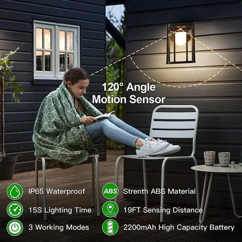 2 pièces Applique solaire Extérieur Détecteur de Mouvement Lampe murale LED Blanc Chaud 3000K Pour Cour Jardin Couloir Terrasse Proche Mur Pathway Patio Villa