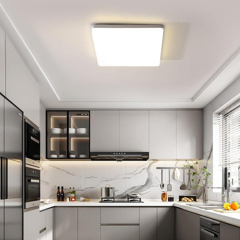 Plafonnier LED Carré, Lampe de Plafond LED, IP44 Plafonnier LED