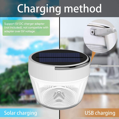 Latarnia z możliwością ładowania USB - Możliwość przyciemniania i przenośna dioda LED Solar Camping Latarnia Latarka bezpieczeństwa Wodoodporna latarka do pieszych wędrówek, wędkowania i przerw w dostawie prądu (biała)