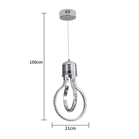 Nowoczesny żyrandol, kryształowa lampa sufitowa LED 21w 3000k, aluminiowa lampa wisząca do sypialni, kuchni, jadalni, baru, korytarza, sali wystawowej, z regulacją wysokości