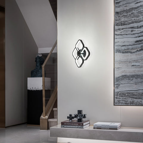 Lampa sufitowa Led, nowoczesna prostokątna metalowa akrylowa lampa sufitowa 32W żyrandol lampa sufitowa, średnica 24CM lampa sufitowa biurowa do sypialni, salonu, jadalni, przedpokoju czarna
