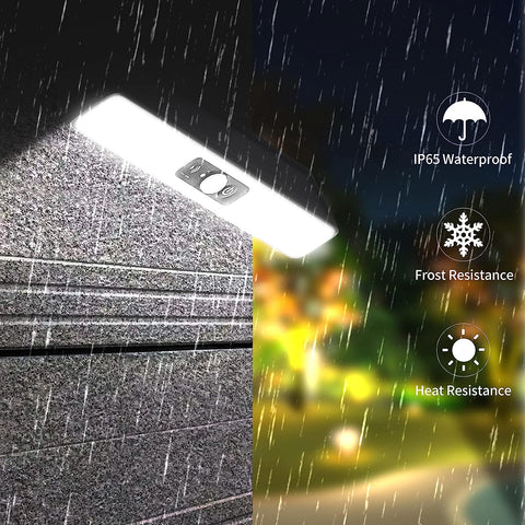 Luz solar Sensor de movimiento al aire libre Lámpara de pared LED Blanco frío 6000K para patio Jardín Pasillo Terraza Cerca de la pared Camino Patio Villa