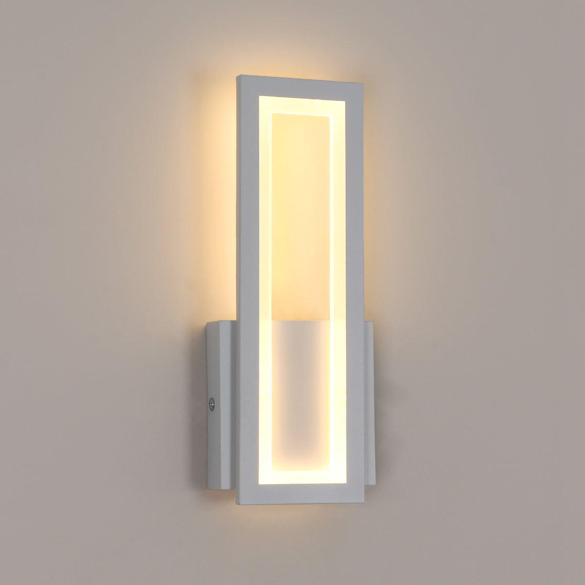 Lámpara de pared LED para interiores, lámpara de pared LED cuadrada simple de 16 W, decoración moderna, iluminación LED, lámpara de pared para sala de estar, dormitorio, luz cálida, color blanco 3000 K