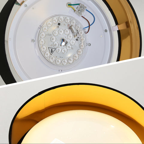 Plafonnier Moderne 12W 1000LM, Plafonnier à Paillettes Noir et or 3000K, Lustre à LED Effet Ciel étoilé pour Salon,Chambre
