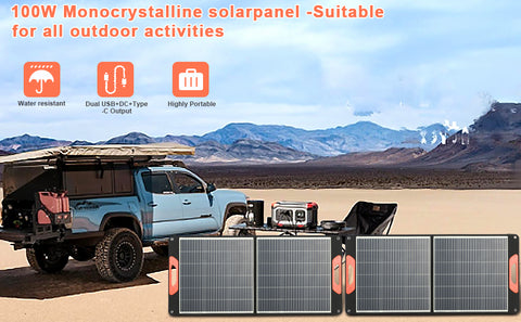 Panneau solaire portatif pour le chargeur solaire pliable de la centrale électrique 20V pour le voyage extérieur de fourgon de camping
