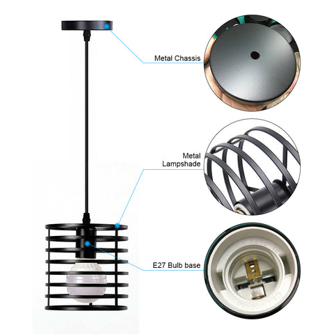 Lampe suspendue en fer au design moderne, design rappelant une Cage, en métal, luminaire décoratif d'intérieur,220V
