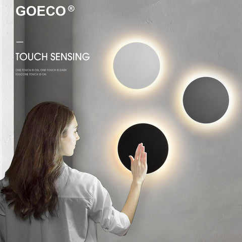 Applique murale LED interrupteur tactile éclairage intérieur pour chambre salon rond chevet escalier lumière décoration de la Blanc