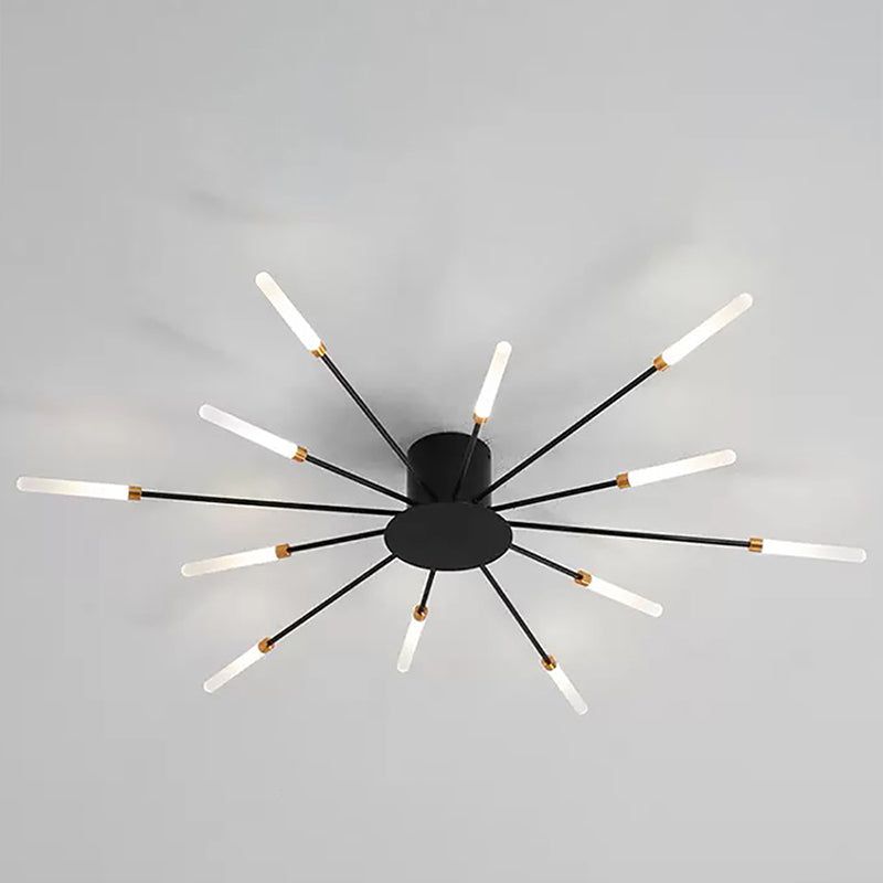 LED-plafondlamp Moderne vuurwerk-designlamp Creatieve chique hangkroonluchter Binnen Eenvoudige woonkamer, zwart