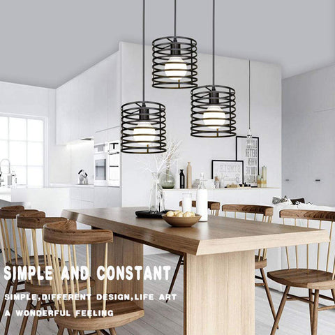 Lampe suspendue en fer au design moderne, design rappelant une Cage, en métal, luminaire décoratif d'intérieur,220V