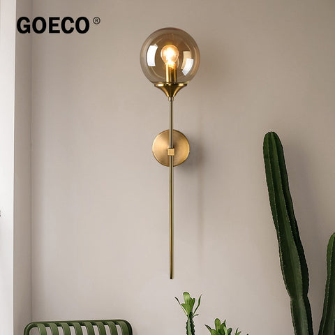 Nordycki współczesny szklany kinkiet E14 złoty LED ściana tła światło do kuchni łazienka oświetlenie wewnętrzne oprawa Home Decor (dymiony szary)