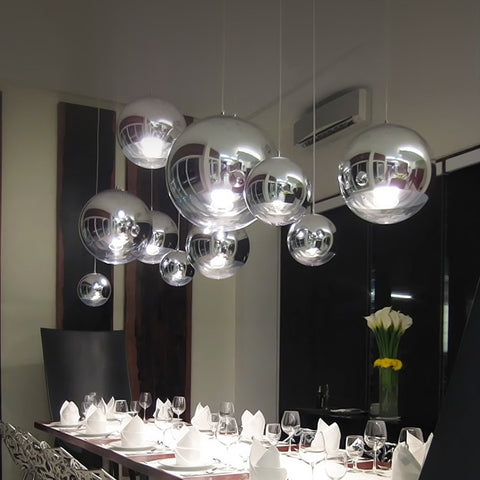 Lámpara colgante de techo con bola de cristal plateada moderna, candelabro para sala de estar, dormitorio, comedor, cocina, accesorio colgante de luz para el hogar