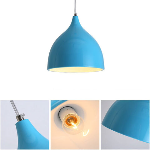 Suspension Moderne Lustre E27 Base Pour salon chambre à coucher salle à manger bureau Bar Café Bleu
