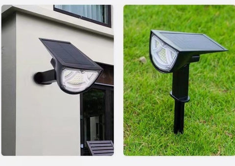 Tuinlamp op zonne-energie met bewegingssensor, zonne-verlichting voor buiten, IP65 waterdichte buitenwandlamp, 43LED superhelder zonnelicht 650lm, verpakking van 2
