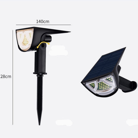 Tuinlamp op zonne-energie met bewegingssensor, zonne-verlichting voor buiten, IP65 waterdichte buitenwandlamp, 43LED superhelder zonnelicht 650lm, verpakking van 2