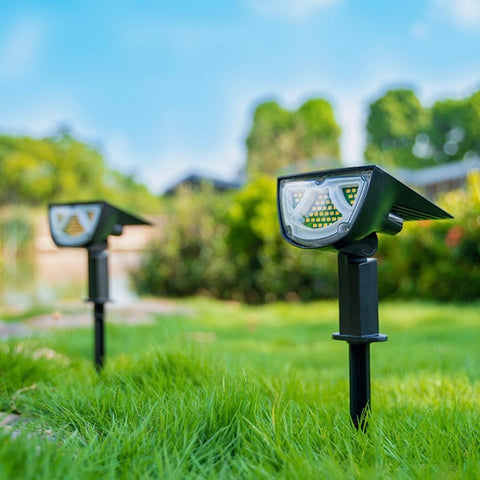 Tuinlamp op zonne-energie met bewegingssensor, zonne-verlichting voor buiten, IP65 waterdichte buitenwandlamp, 43LED superhelder zonnelicht 650lm, verpakking van 2