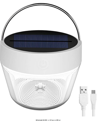 Latarnia z możliwością ładowania USB - Możliwość przyciemniania i przenośna dioda LED Solar Camping Latarnia Latarka bezpieczeństwa Wodoodporna latarka do pieszych wędrówek, wędkowania i przerw w dostawie prądu (biała)